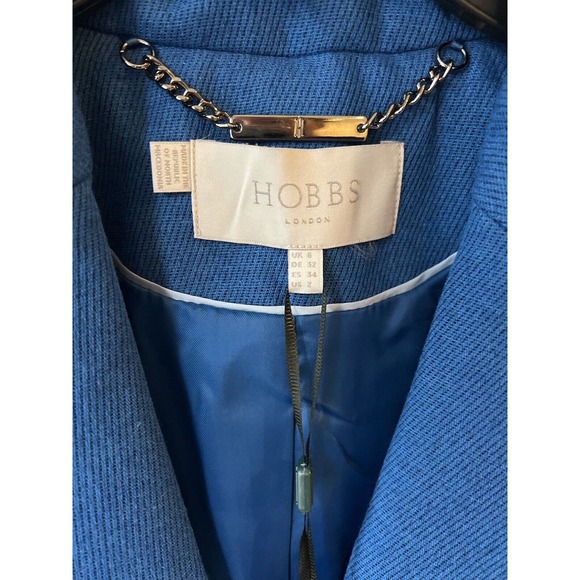 Hobbs Corina coat azure blue size 2 Wool Blend NWT - Picture 8 of 16